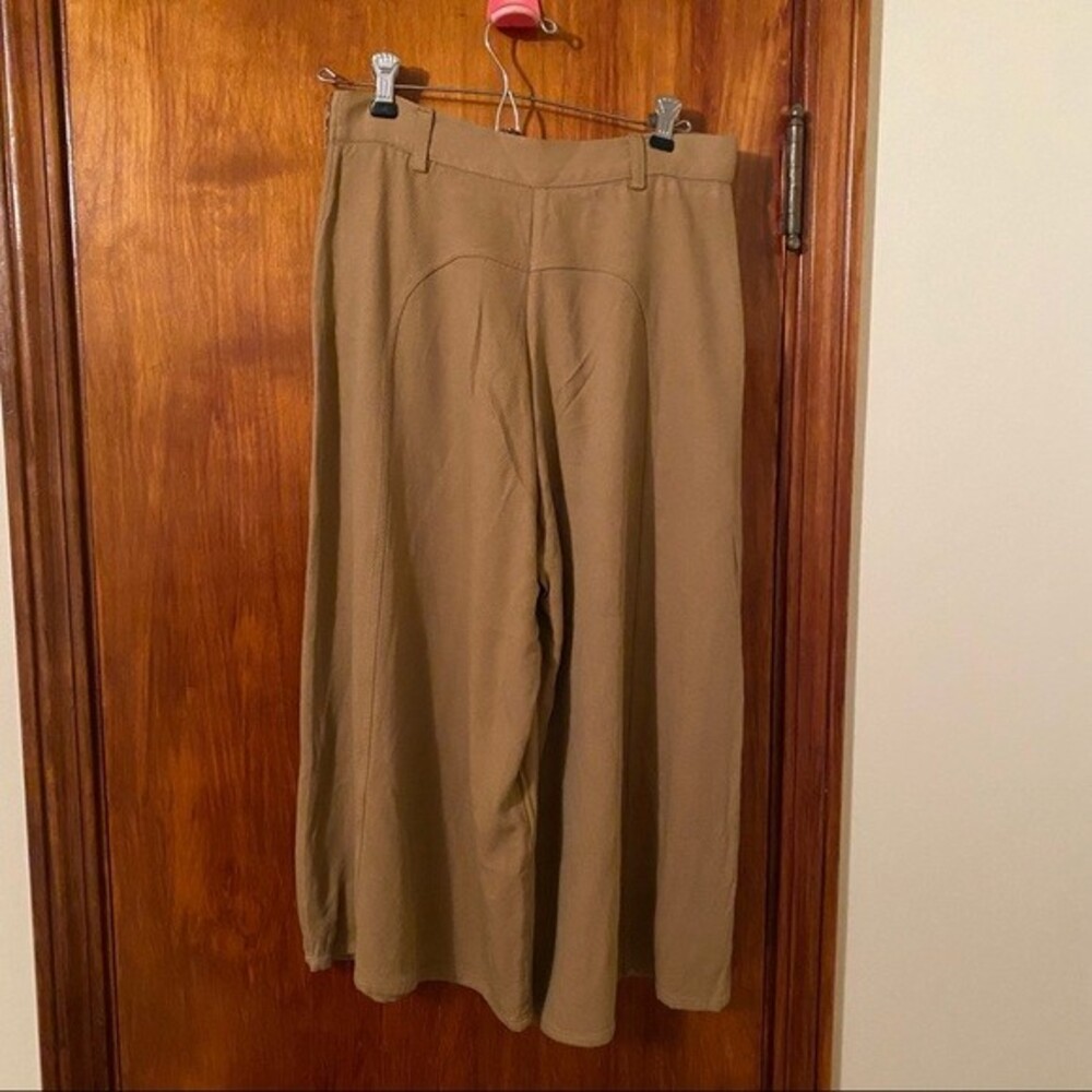 See by Chloe Pants Cinnamon Brown Wide Leg Cropped Culotte Minimalist Chic 38 - Picture 8 of 12